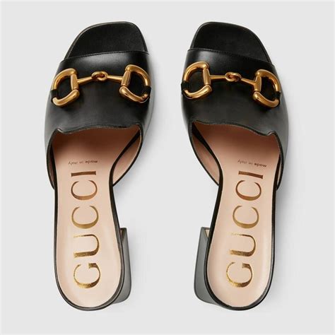 gucci bamboo horsebit slide sandals|Gucci slide sandals with horsebit.